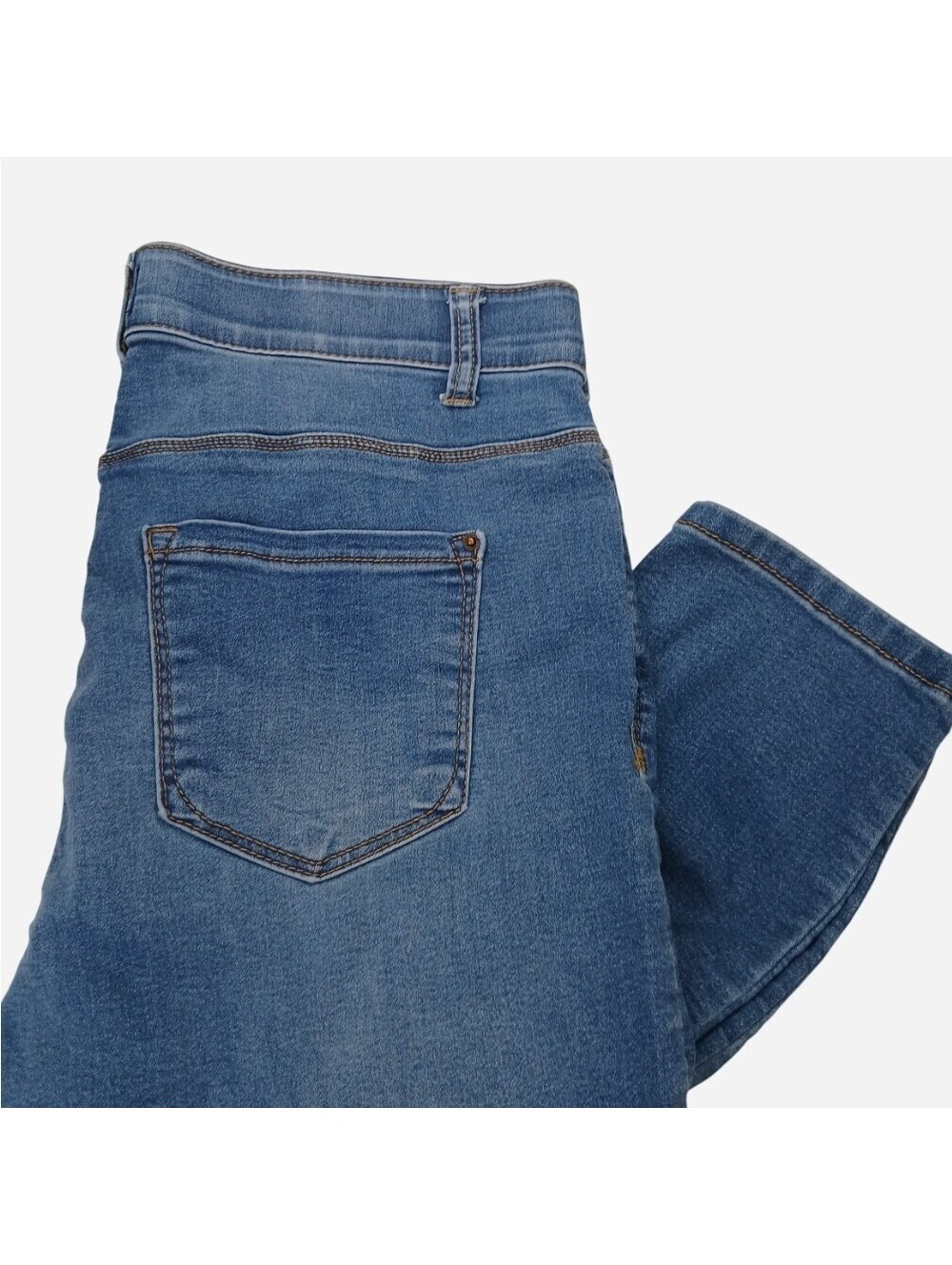 Curve Appeal Comfort Waist Skinny Jeans 14 32 High Rise Medium Wash Elastic Band